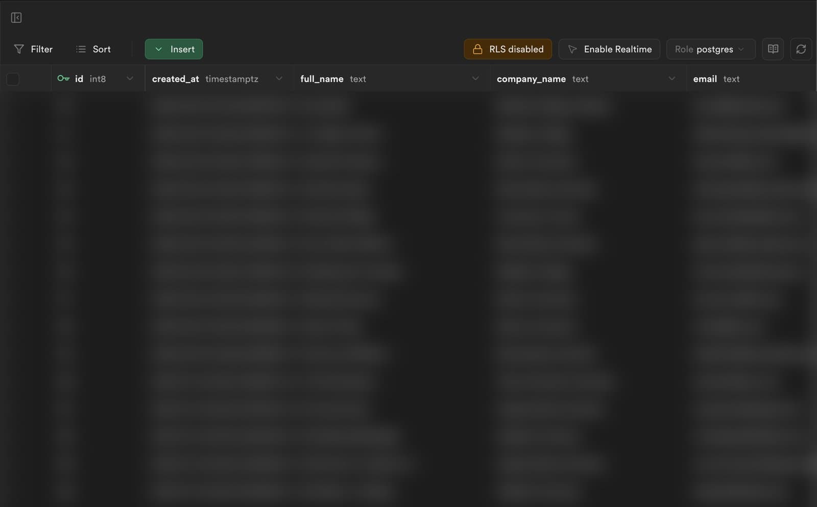 Supabase backend powering the web app
