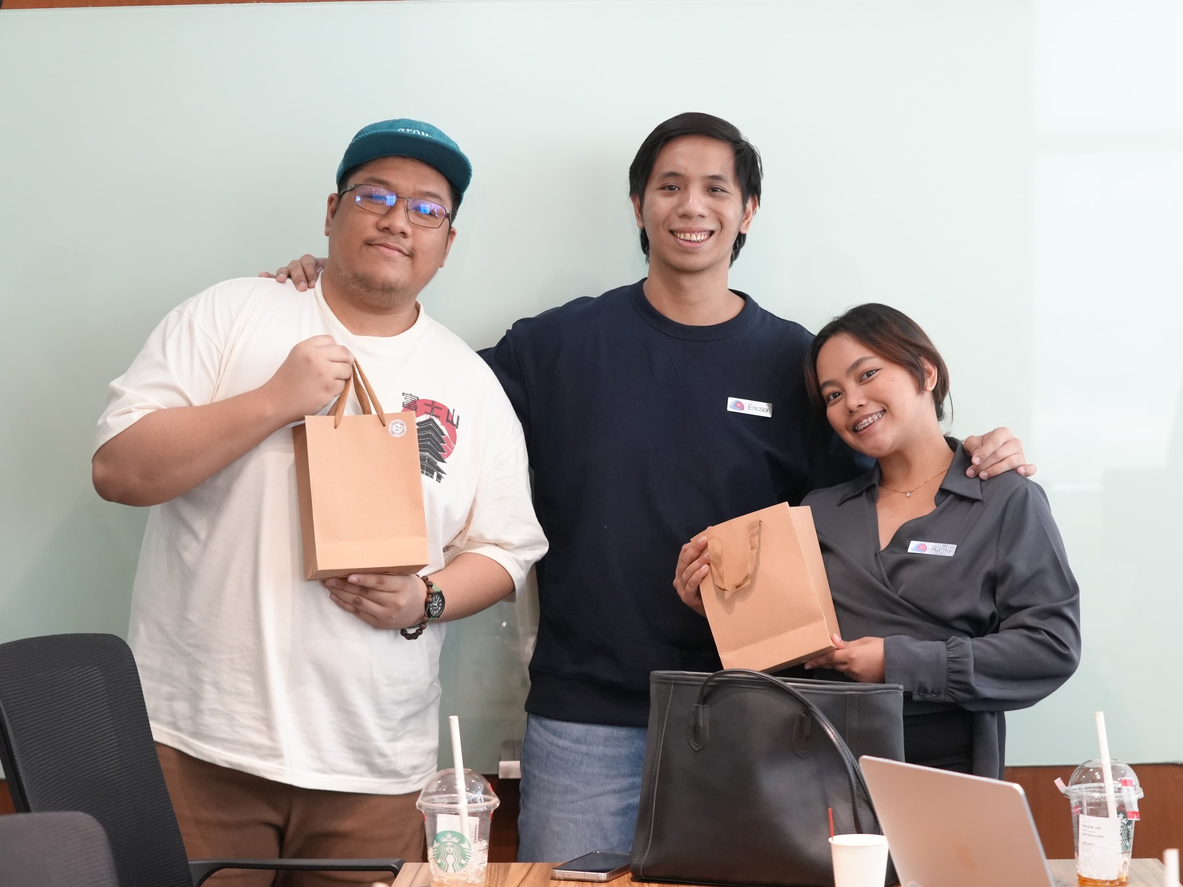 Clay Cup Manila 2026 winners Ranky May Aro and Felipe Clave holding their prize bags at LOFT Spaces Eastwood Quezon City