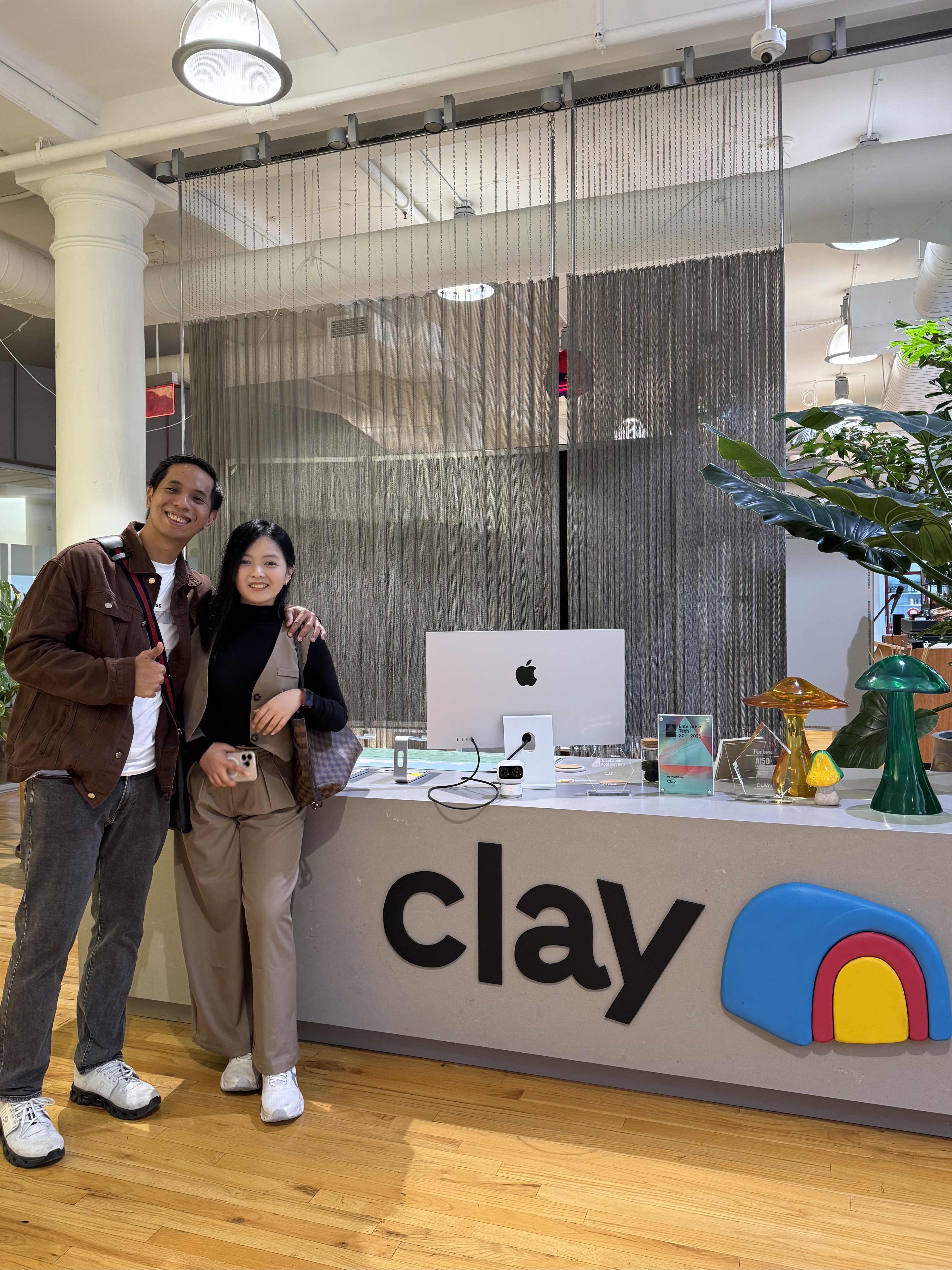 Louise and Ericson visiting Clay HQ