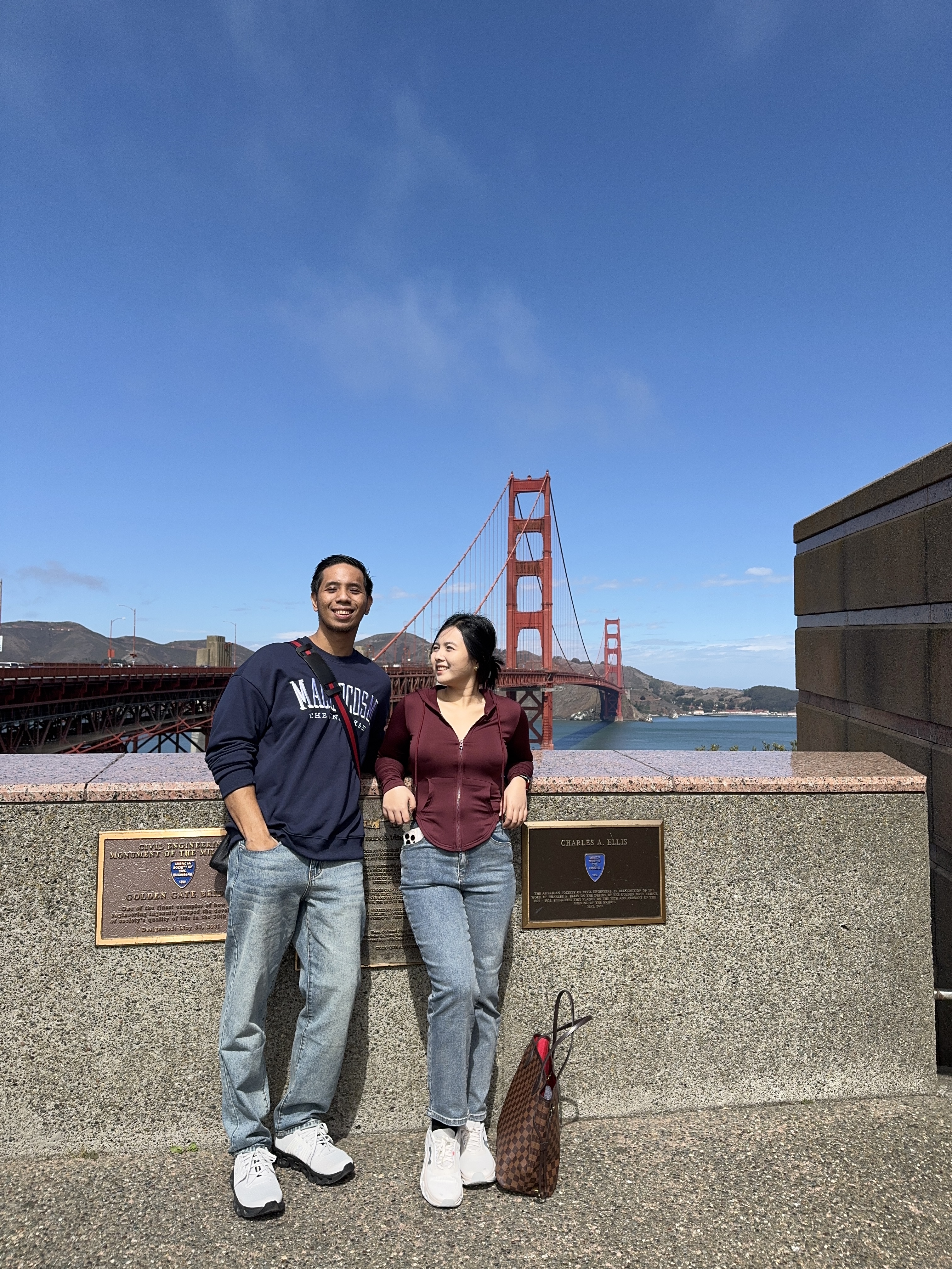 Louise and Ericson at the Golden Gate Bridge
